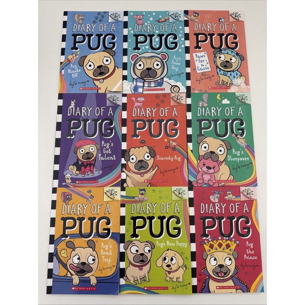 Scholastic Branches Diary of a Pug Book Lot 1-9 Set